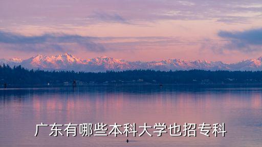 廣東本科招專科學校，廣東有哪些本科大學也招專科...